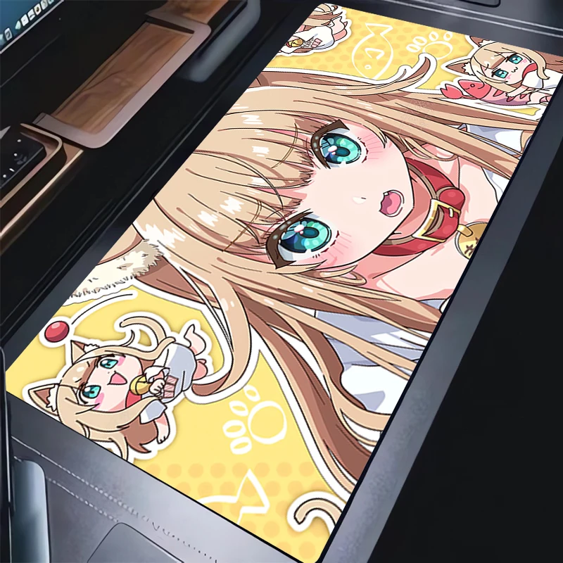 

Mouse Pad PC Gaming Accessories Keyboard Pad Laptop Anime Cat Girl K-kinako Desktop Mouse Mat Kawaii Extended Mousepad Best Gift