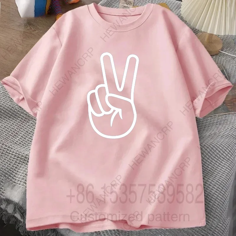 السلام علامة الجرافيك طباعة الرجال الرجعية القطن تي شيرت س الرقبة قصيرة الأكمام تي شيرت الرجال للجنسين المتضخم عادية تي شيرت بلايز #2