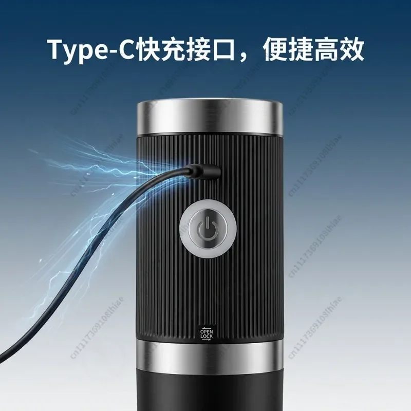 Portable Electric Coffee Grinder, USB Rechargeable, Fine Grinding, For Home Outdoor Coffee Making