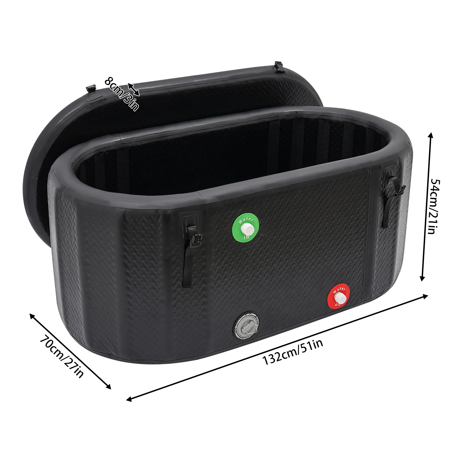 

132*70*62cm Ice Bathtub For Athletes Inflatable For Athletes Bathtub Freestanding -5-40℃