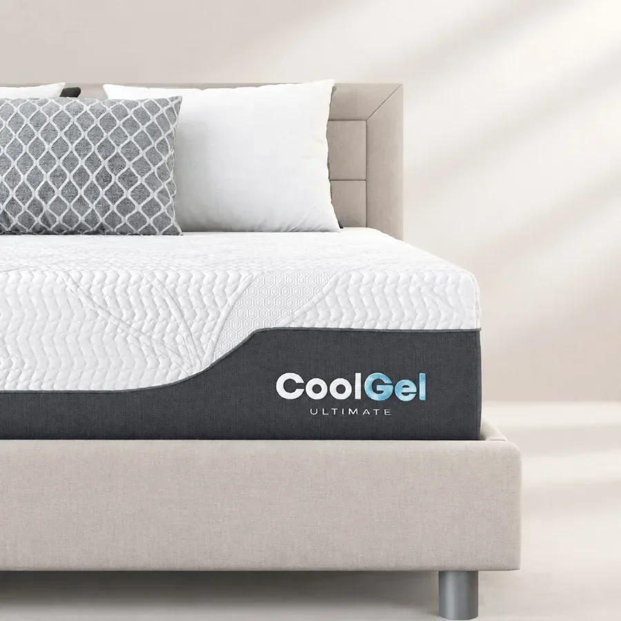 8 Inch King Mattress for Bedroom Use, Gel Memory Foam, Gray, Cooling Gel Infusion for Temperature Regulation,Local Shipping