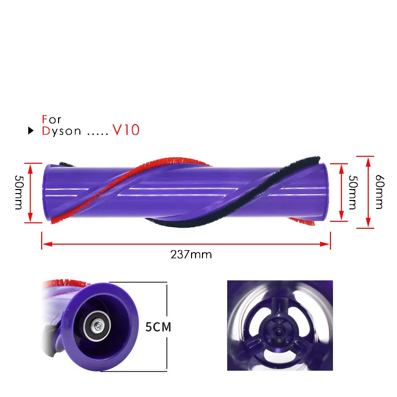 Para dyson v10 escova rolo de substituição kit compatível sem fio escova escova cabeça mais limpa barra rolo parte