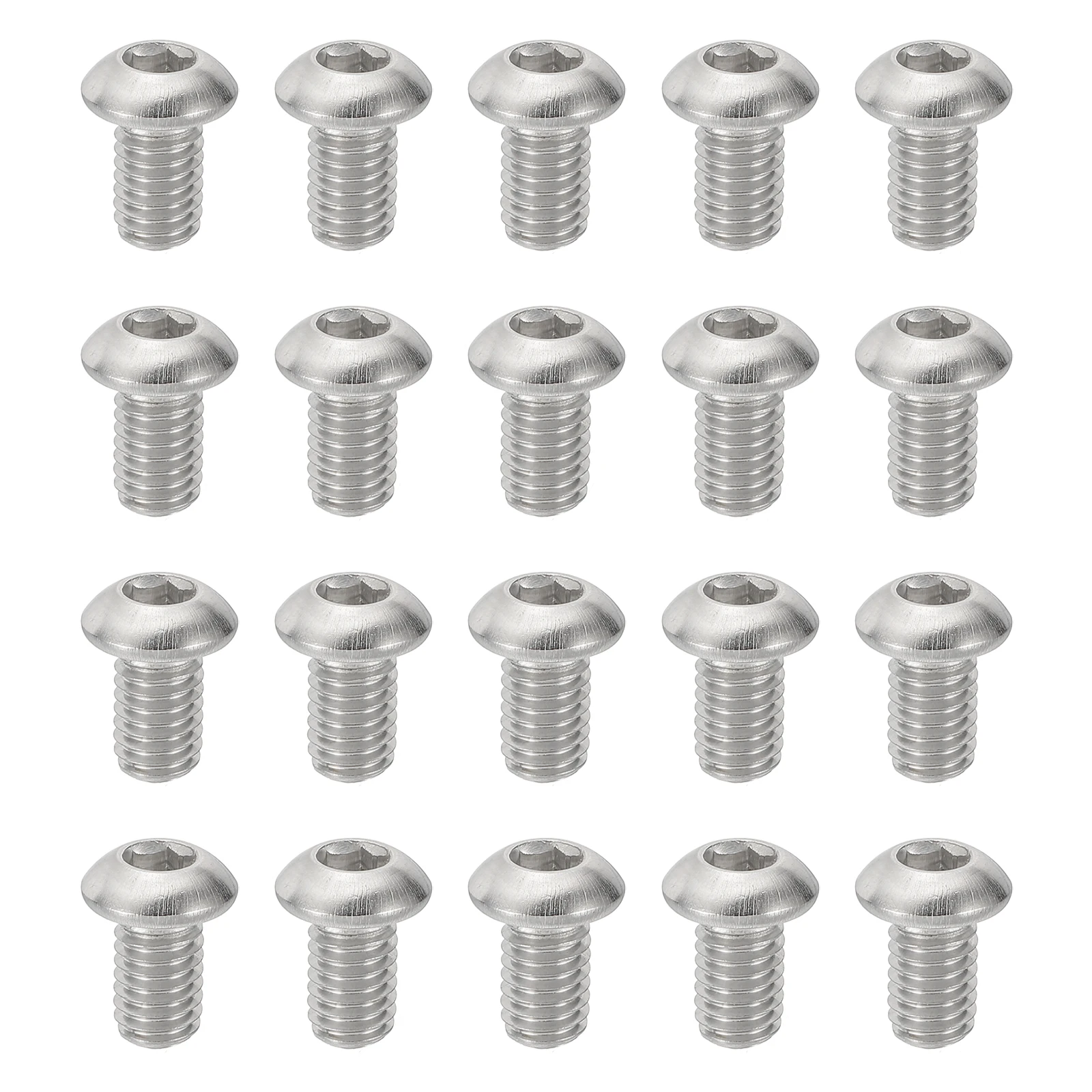 Uxcell 2-100pcs M2.5 M3 M4 M5 M6 M10 Button Head Socket Cap Screws Bolts 304 Stainless Steel 18-8 Length 3mm-80mm