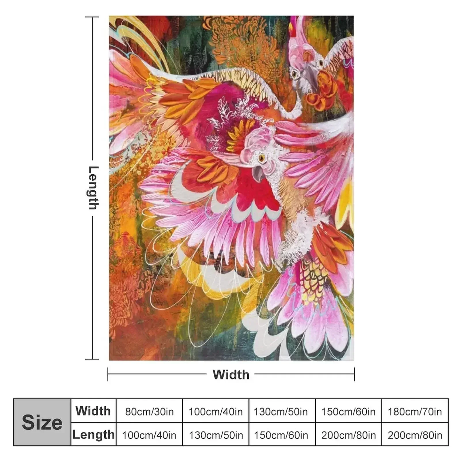 Cockatoo Mardi-gras Throw Blanket Personalized Gift Flannels Tourist manga Nap christmas decoration Blankets