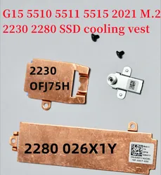 X8MY9 FJ75H 26X1Y 026X1Y For Dell G15 5510 5511 5515 Laptops M.2 NVME 2230 2280 SSD Bracket Storage Card Heatsink