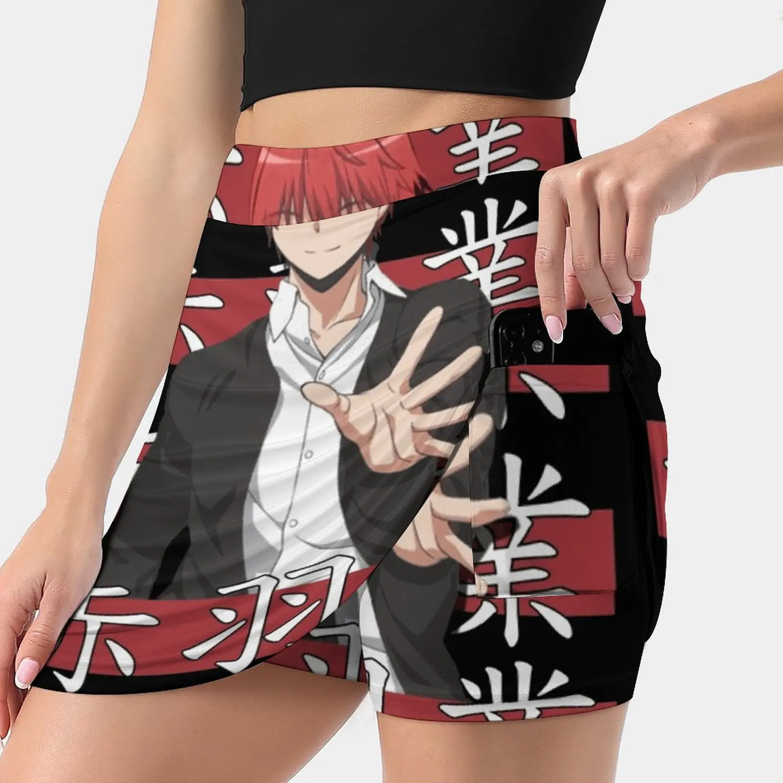 Karma Akabane | Assassination Classroom Anime Trending Fashion Skirt Summer Printed Women Sport Skirts Double-Layer Athletic