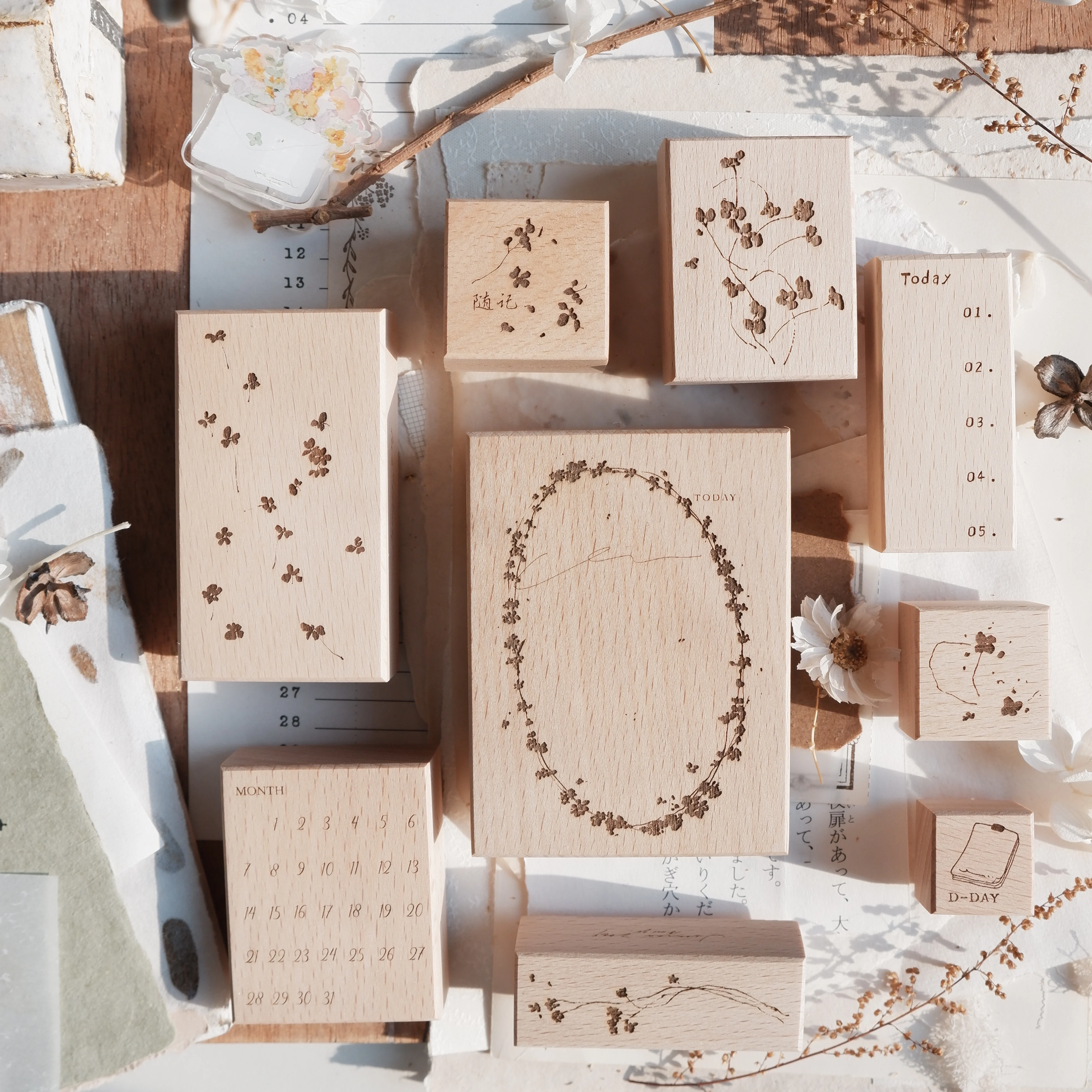 

JeenzaaZoey Studio Vinage Flower Falling Wooden Rubber Stamp for DIY Scrapbooking Photo Album Card Making