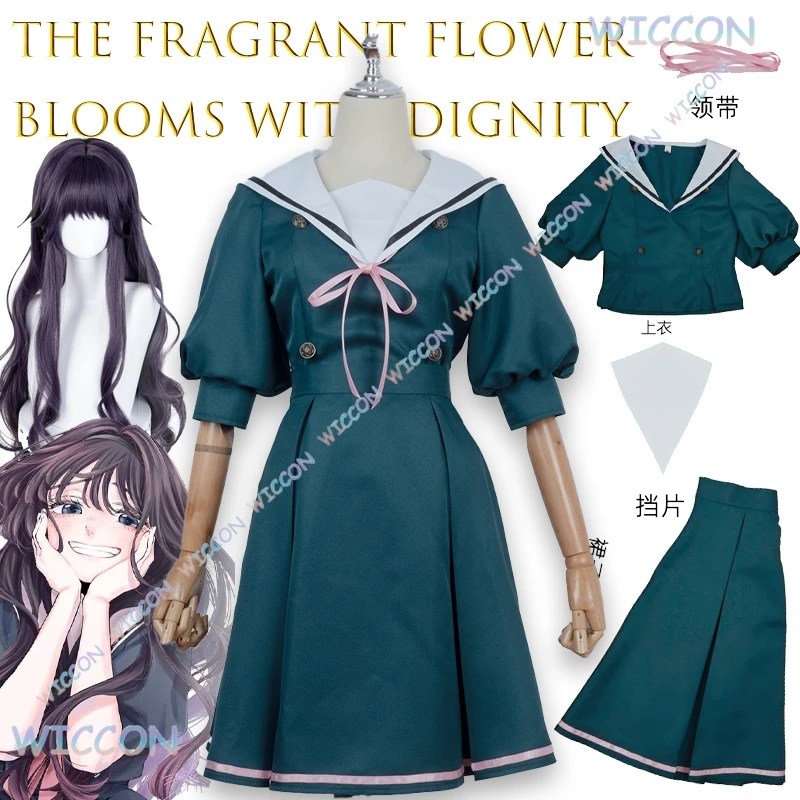 Kisekiya @ las flores fragantes con dignidad Kaoruko Waguri uniforme escolar de verano disfraz Cosplay ligero ajustable Ani