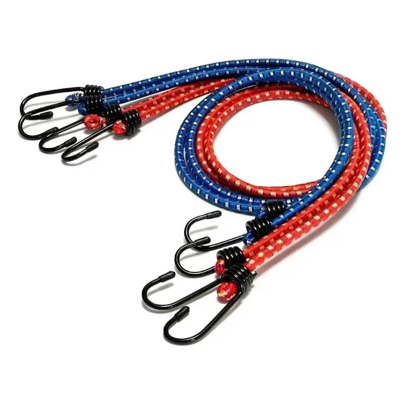 Heavy Duty Multicolor Bungee Cords Weather‑resistant Elastic With Metal Hooks Strong Stretch For Securing Luggage Cargo Camping
