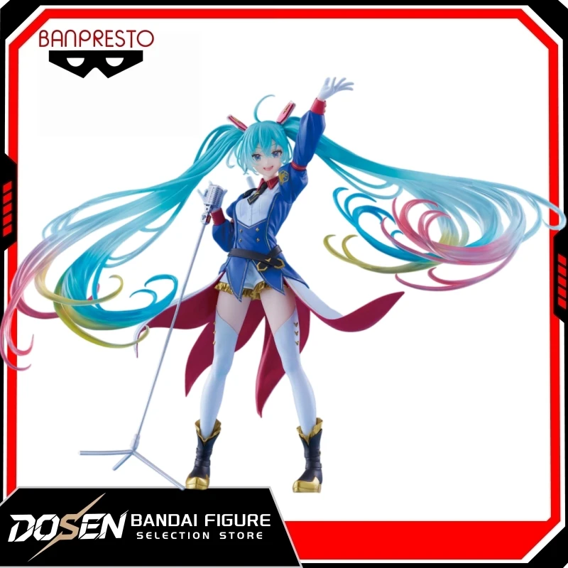 Figurine d'Anime en PVC Bandai Banpresto EVOLVE Hatsune Miku Gundam 45ème Anniversaire 21cm, Objet de Collection, Cadeau de Fête