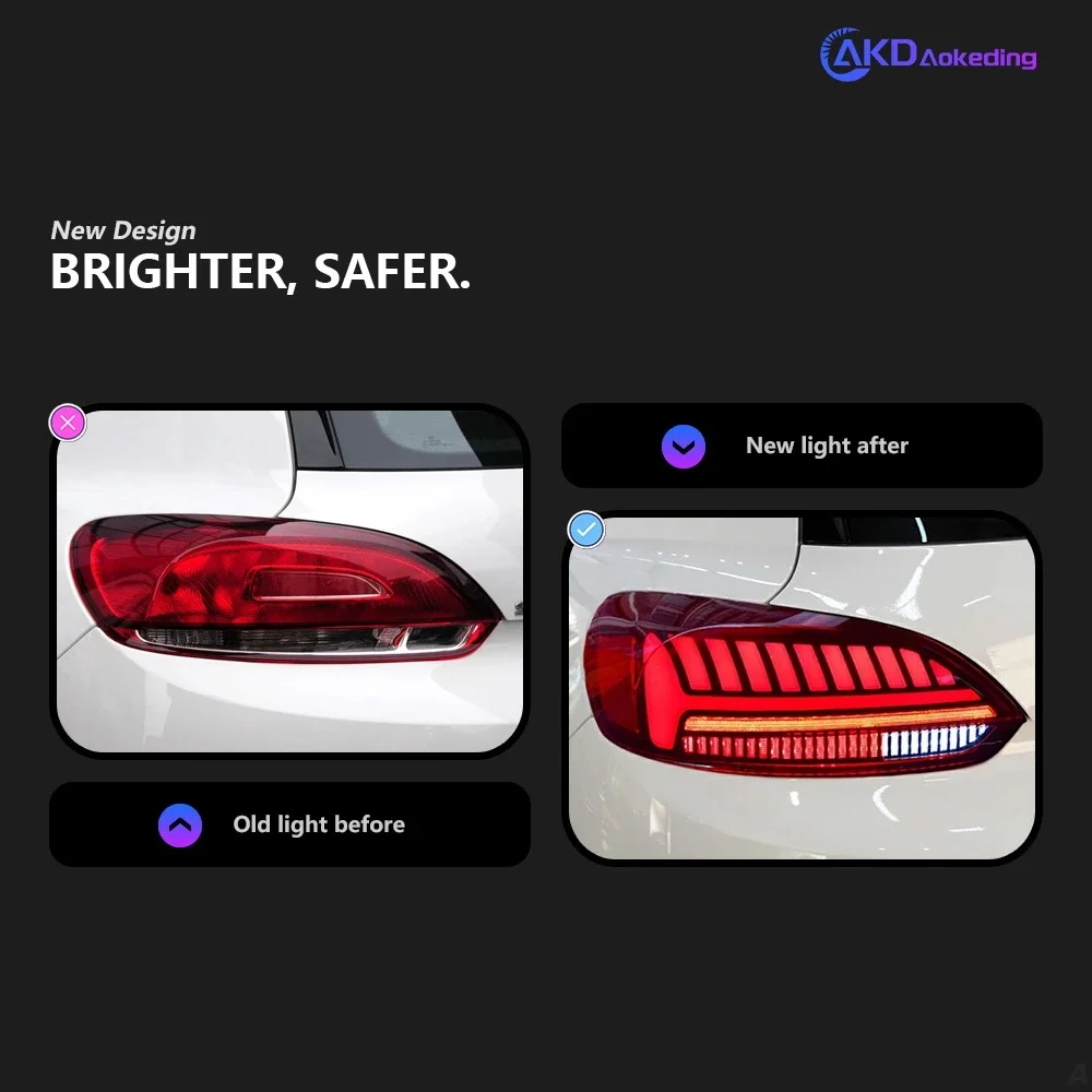Car Styling for VW Scirocco Tail Lights 2009-2014 LED Tail Lamp LED DRL Signal Brake Reverse auto Accessoriesdrl