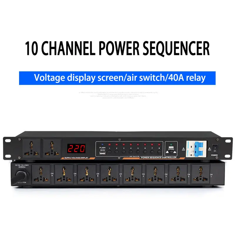 Power Sequence Controller High Quality 10 Channel Power Sequencer With Led Display For Recording