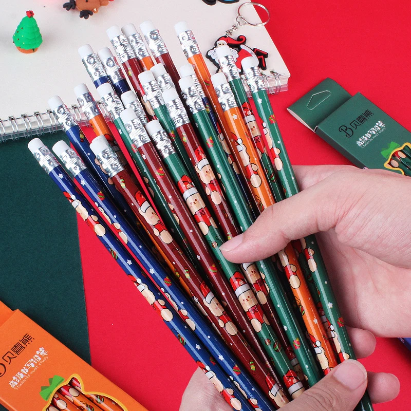 40 Sets(240 Pcs) Christmas Pencils Children's Box Pencil Cartoon Drawing Pen Writing Smooth Not Easy To Break