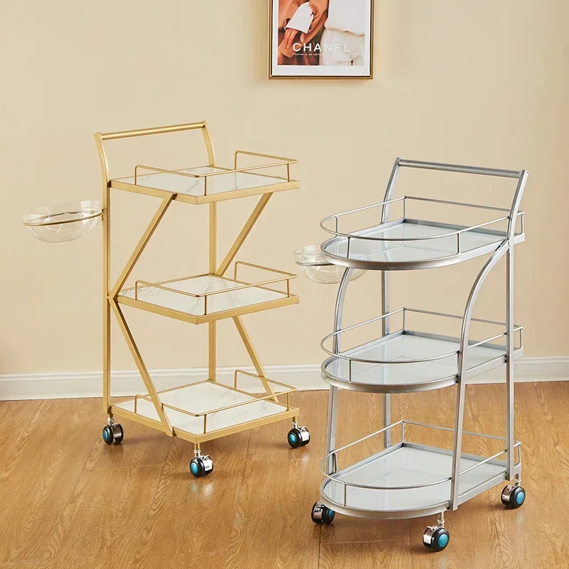 Professional Furniture Trolly Beauty Salon Elegant Hairdresser Cart Trolley Shopping Aesthetic Plegable Con Ruedas Wheels Hair