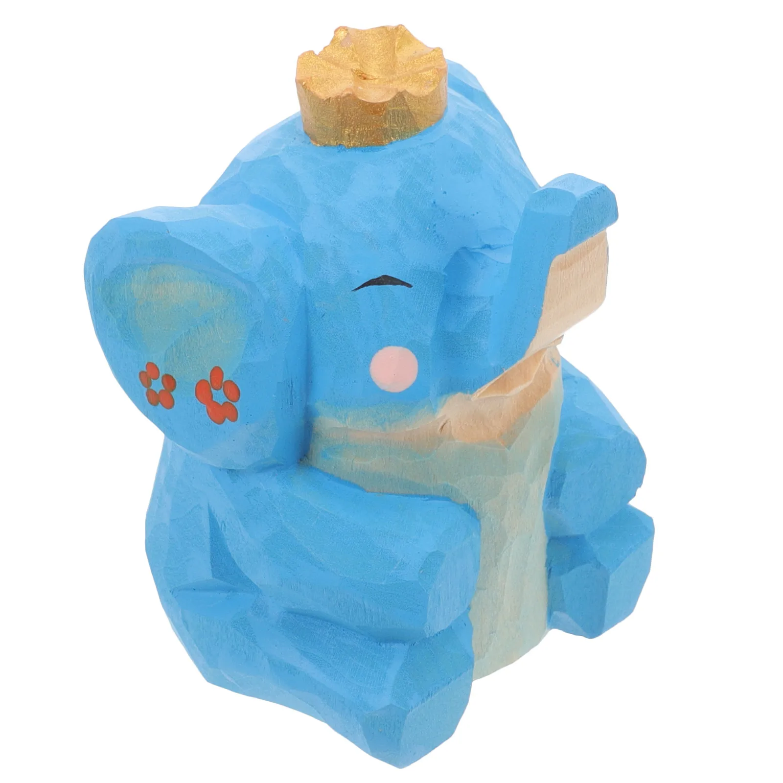 

Wood Carving Elephant nament White Creative Desktop Decor Animal Statue Home Wooden Adornment Craft Lightweight Durability