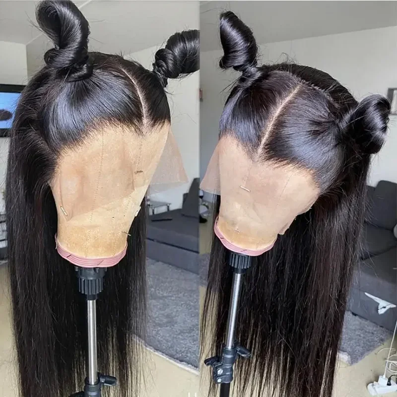 

Длинные прямые черные волосы 5x5 на шелковой основе, без клея, мягкие, еврейские, из натуральных человеческих волос, с baby hair, HD-кружевом, европейские волосы, предварительно выщипанные