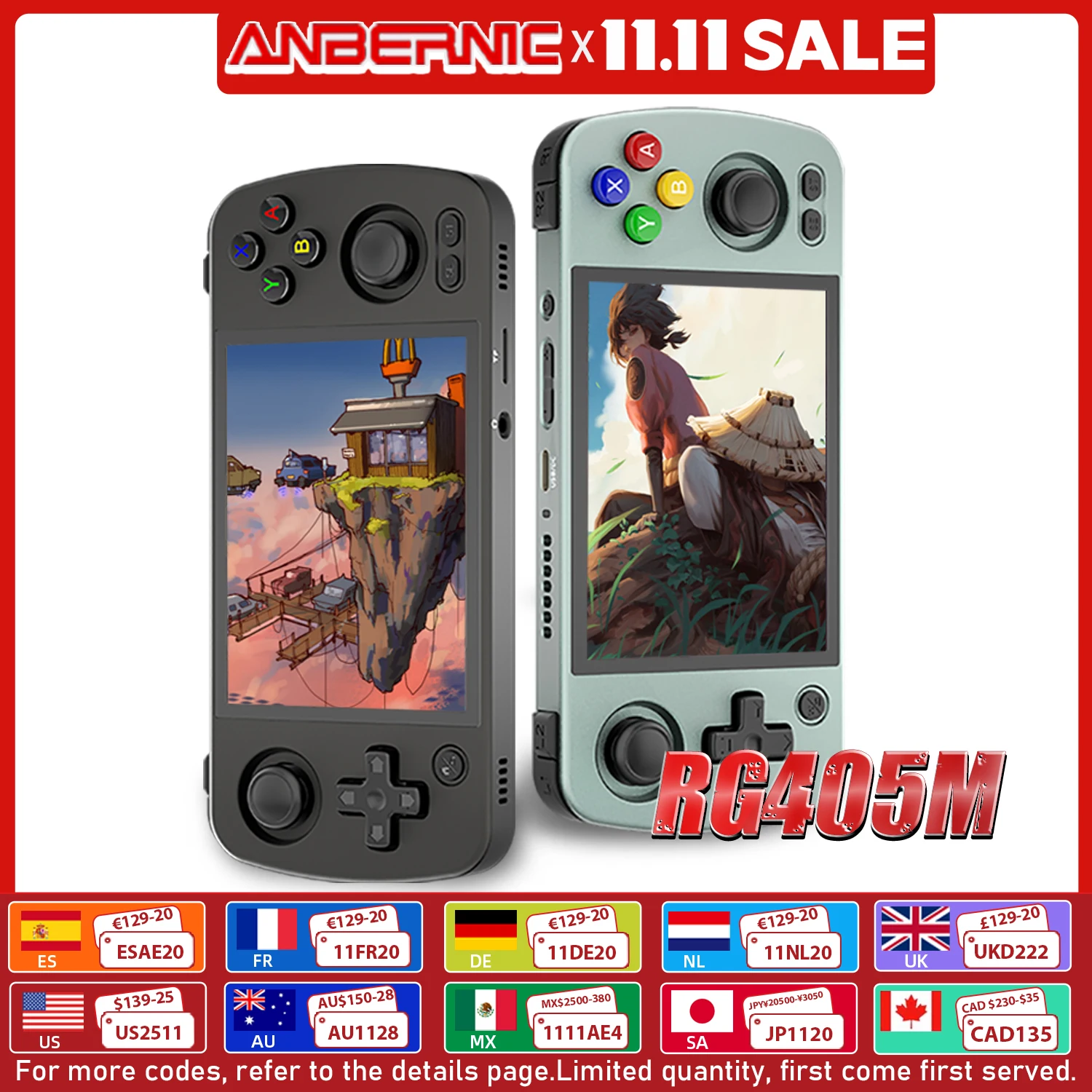 ANBERNIC RG405M Console di gioco portatile in metallo sistema Android 12 Unisoc Tiger T618 schermo IPS da 4 pollici supporto per lettore di giochi aggiornamento OTA