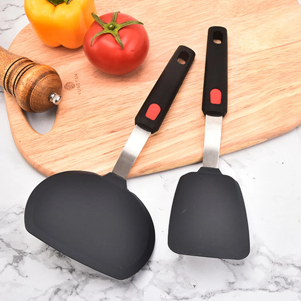 Spring Steel Kitchenware Silicone Spatula Non-stick Modern Minimalist Round Handle Silicone Kitchen Tools Kitchenware Spatula