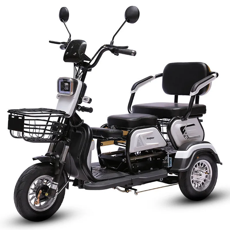 Adult Electric Tricycle 48V 600W 3 Wheel Electric Scooter For Adults Removable Battery Anti Theft System