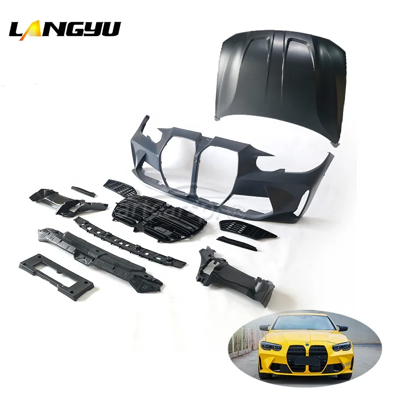 Auto Parts PP Plastic Bodykit Front Bumper Hood  G20 Upgrade M3 G80 Style For bmws 3 Series G20/G28