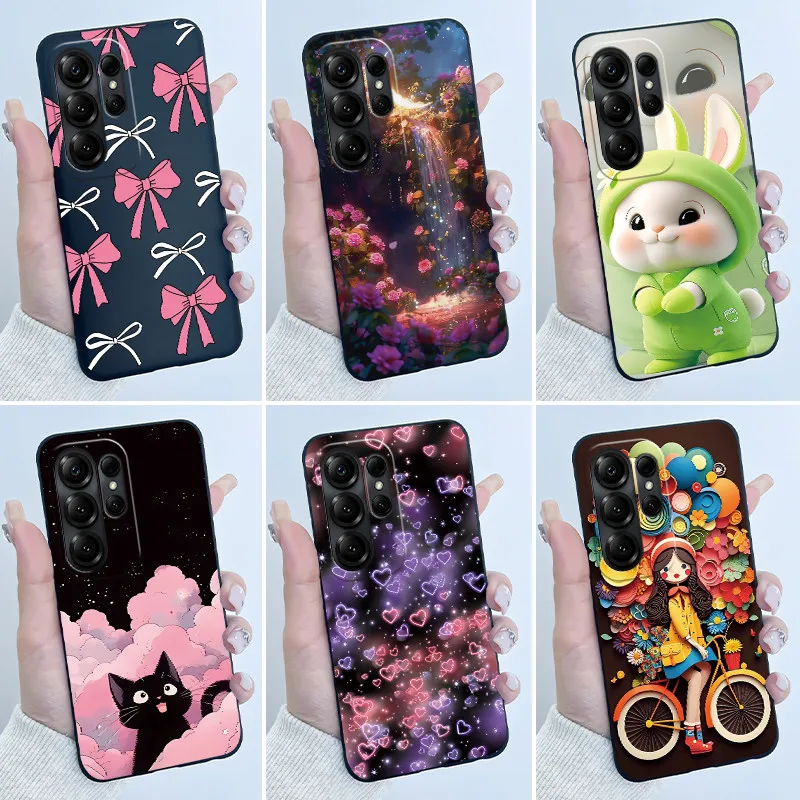 For Doogee Note 56X Note56X Pro Case Luxury Cute Love Heart Rabbit Cartoon Funny Cover Black TPU Soft Silicone Protective Casing