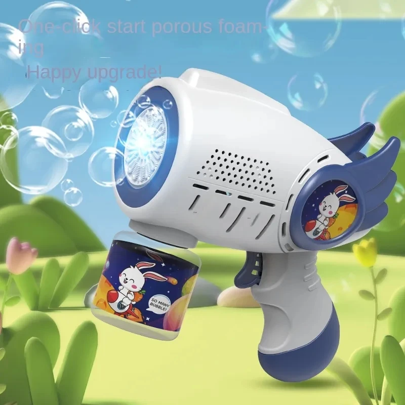Electric Bubble Machine Flashing Light Music Automatic Bubble Blower Soap water Bubbles Maker Gun for Children Kid Outdoor Toys
