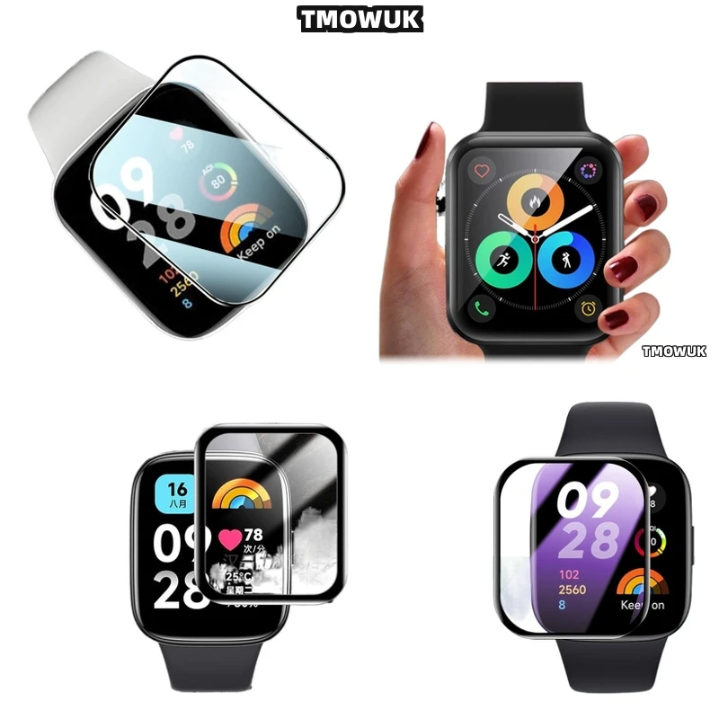 

For Xiaomi Redmi Watch 2 3 4 5 MOVE Lite Active - Soft Screen Film - 3D Curved Full Cover - Anti-Scratch PMMA