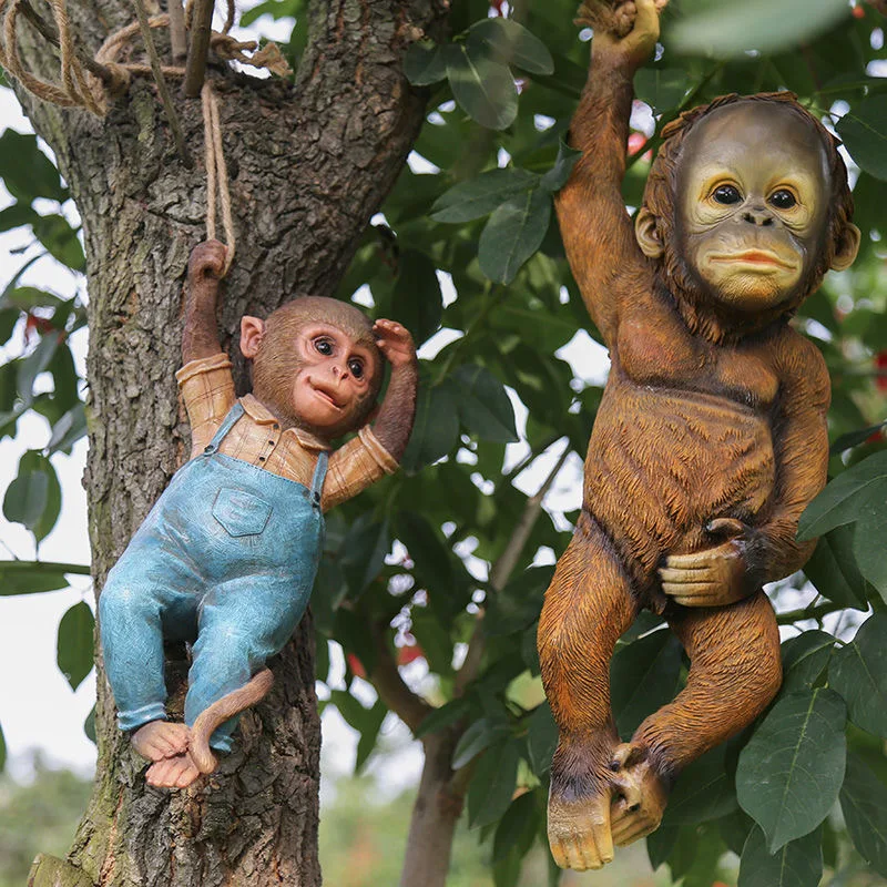 

new Monkey Statue Garden Decoration Small Monkey Resin Pendant Outdoor Decorations Resin Crafts Good Sculpture Sling