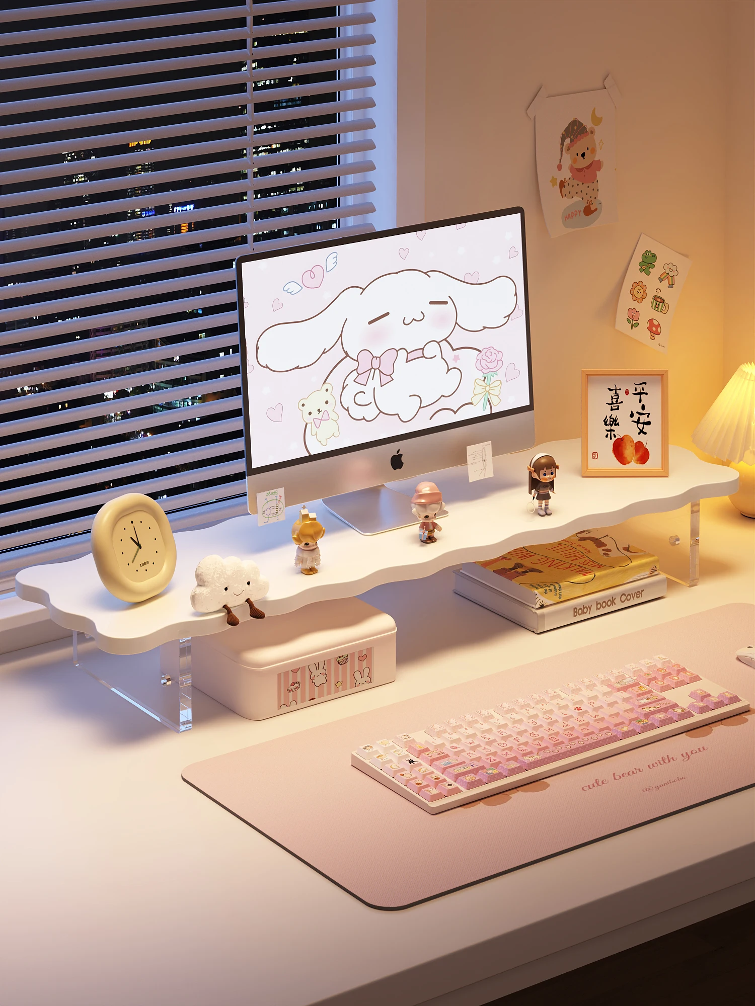 

Акриловая подставка для монитора Cuter, настольная увеличивающая подставка, офисный настольный органайзер, держатель для клавиатуры, эльф для хранения