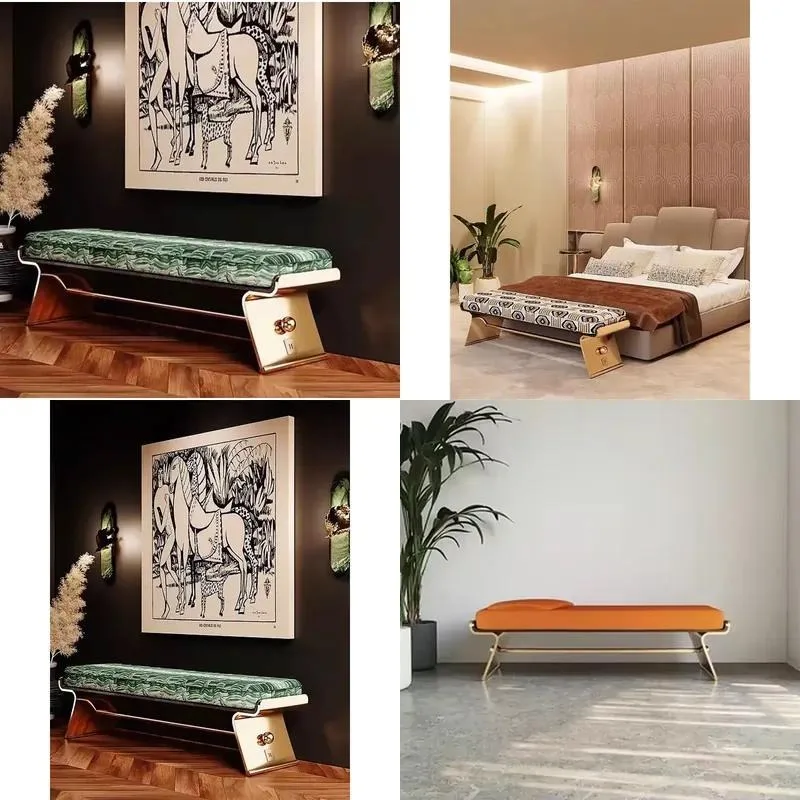 Light Luxury Modern Creative Multi Functional Bedroom Bedside Stool Bench Home Door Shoe Changing Seat