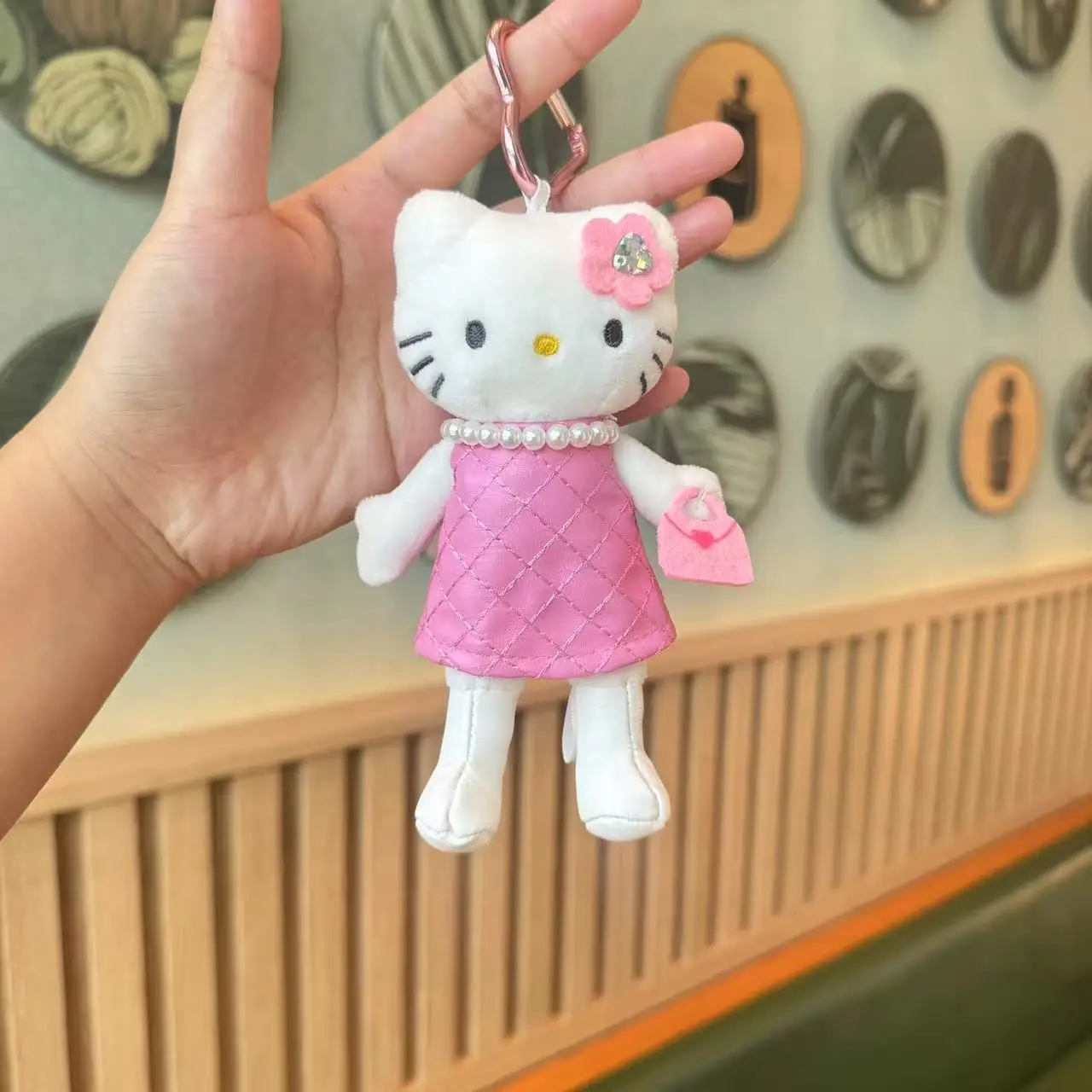 

Hello Kitty длинные ноги розовый маленький аромат плюшевый кулон аниме Sanrio сердце девушки милый плюшевый брелок подарок для девочек
