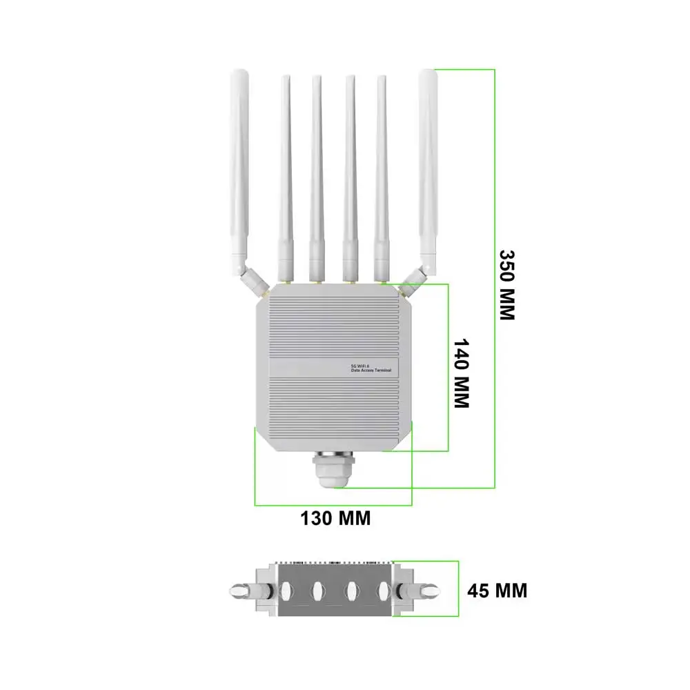 CP520 Pro IPQ5018 Dual Band 3000Mbps WIFI 6 X62 X65 2.5G LAN 5g Dual Sim Cpe Router Outdoor