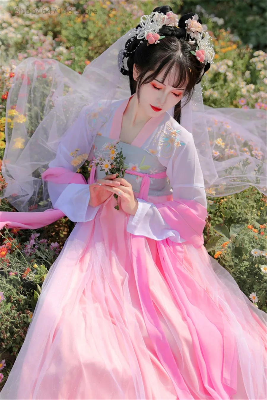

Summer Ancient Costume Fairy Hanfu Women's Dresses Elegant Maxi Tang Long Party Dress Woman Chinese Clothing Vestidos Robe Femme