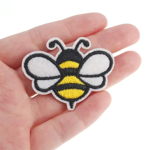 10/5/1 Pieces Bee Embroidered Patch Cute Bee Applique Sew On for Clothes Backpack Jeans Bag