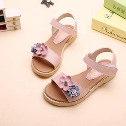 Sandali estivi per ragazze moda fiore tacchi piatti sandali da spiaggia per bambini scarpe da bambina STQ016