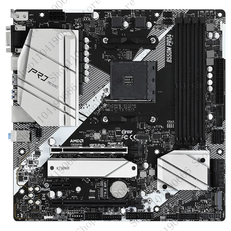 

QQ For Asrock B550M PRO4 AMD B550 AM4 Micro-ATX DDR4 VGA HDMI DP Motherboard.