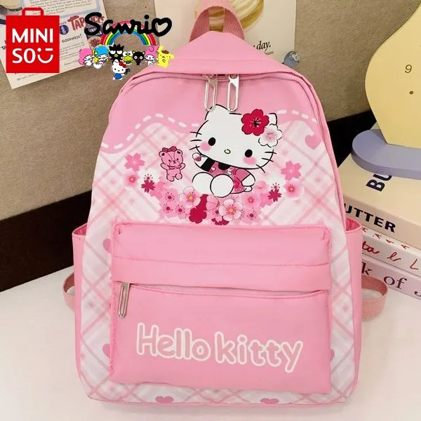 Miniso Sanrio 2025 New Children's Backpack Fashion High Quality Girls' Backpack Cartoon Large Capacity Travel Storage Backpack