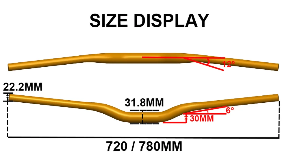 MTB Fahrrad Schwalbenförmigen Lenker, 31,8*720/780 MM, Ultraleicht Fahrrad Griff Zubehör, BMX Mountain Road Radfahren Teile – Detail 3