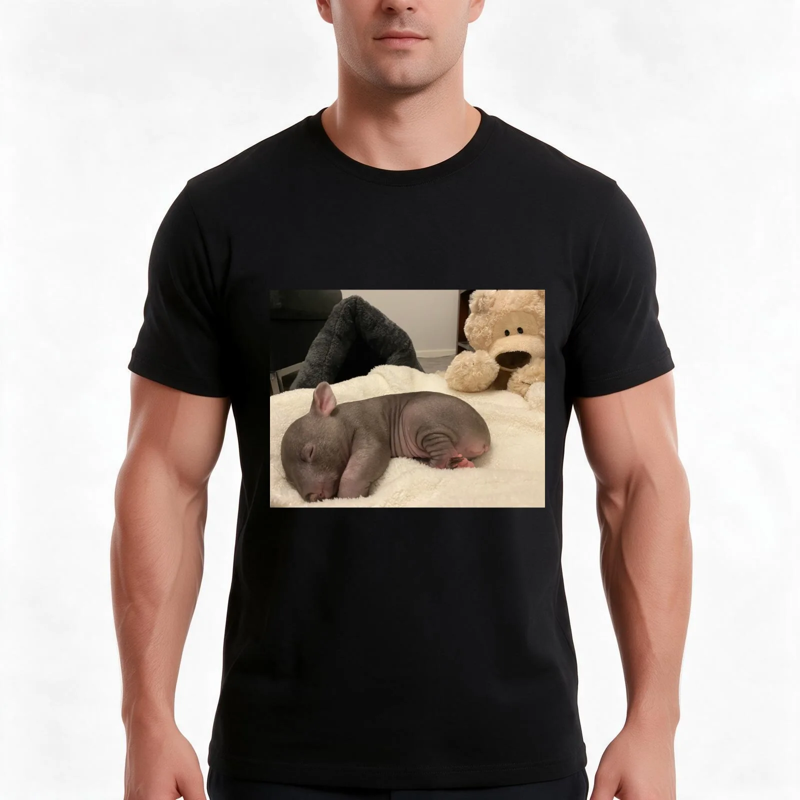 Elsie the wombat T-Shirt Summer Casual Cotton Tee Oversized Streetwear Tops Vintage Graphic Print Loose Fit Short Sleeve