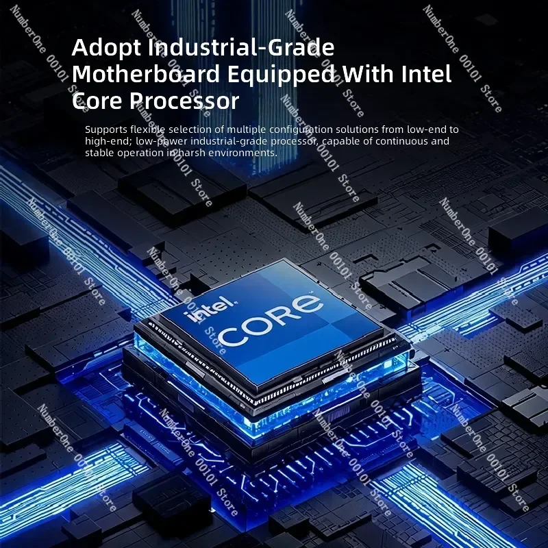 Model Industrial Control Host Computer Fanless Wiring Low Power Temperature Control Screen Visual Inspection Fully Enclosed
