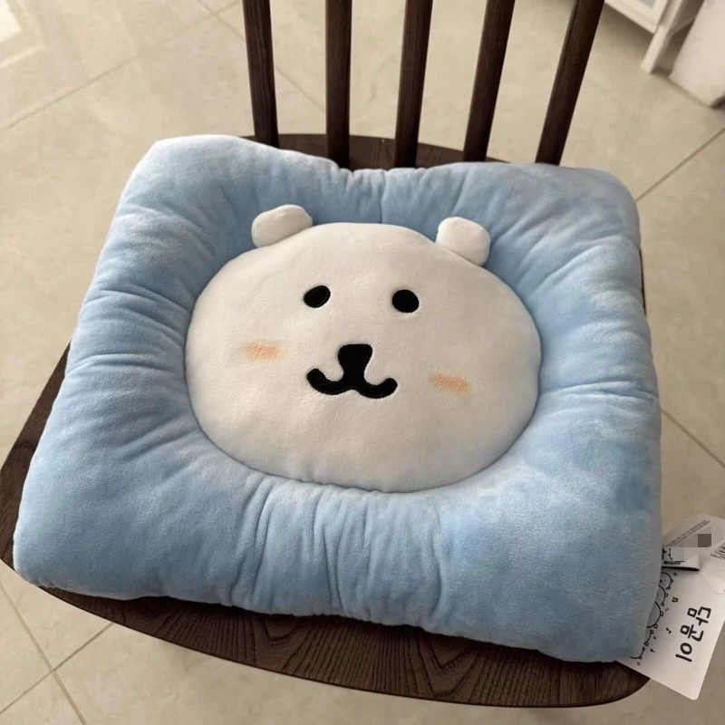Cute Joke Bear Floral Printed Seat Cushion Thickened Soft Chair Pad for Office Student Stool Comfort Butt Mat for Long Sitting