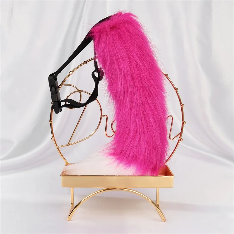 Cosplay Wolf Tail Simulation Fox Cat Tail Anime Plush Beast Tail Performance Props Halloween Jewelry Dress Up