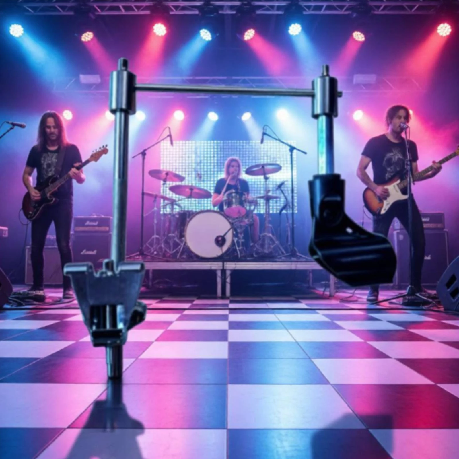 Bass Drum Audio Pickup Stand Compact Drum Mic Mount with Clamp Space-Saving Sturdy for Drummers, Home Studios, Live Stage