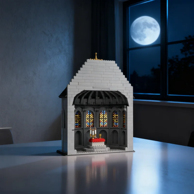 

2103pcs MOC Church Apse Castle Model Building Blocks Creative DIY Gift Display Decor Assemble Premium Adult Kids Desk Home Toy