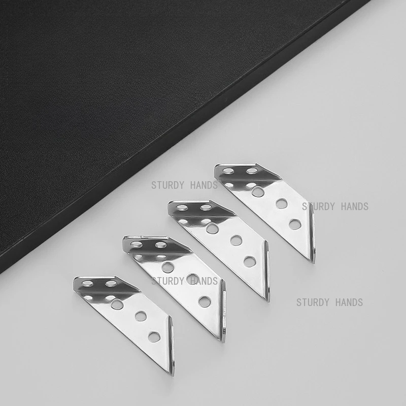 4PCS Stainless Steel Corner Bracket, Cabinet Connectors, Layer Plate Bracket, Triangle Fixed Angle Code, Hardware Accessories