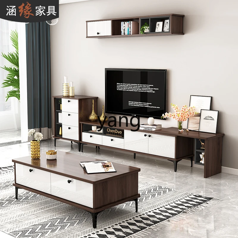 L'm telescopic TV cabinet coffee table combination plus side cabinet simple modern living room locker