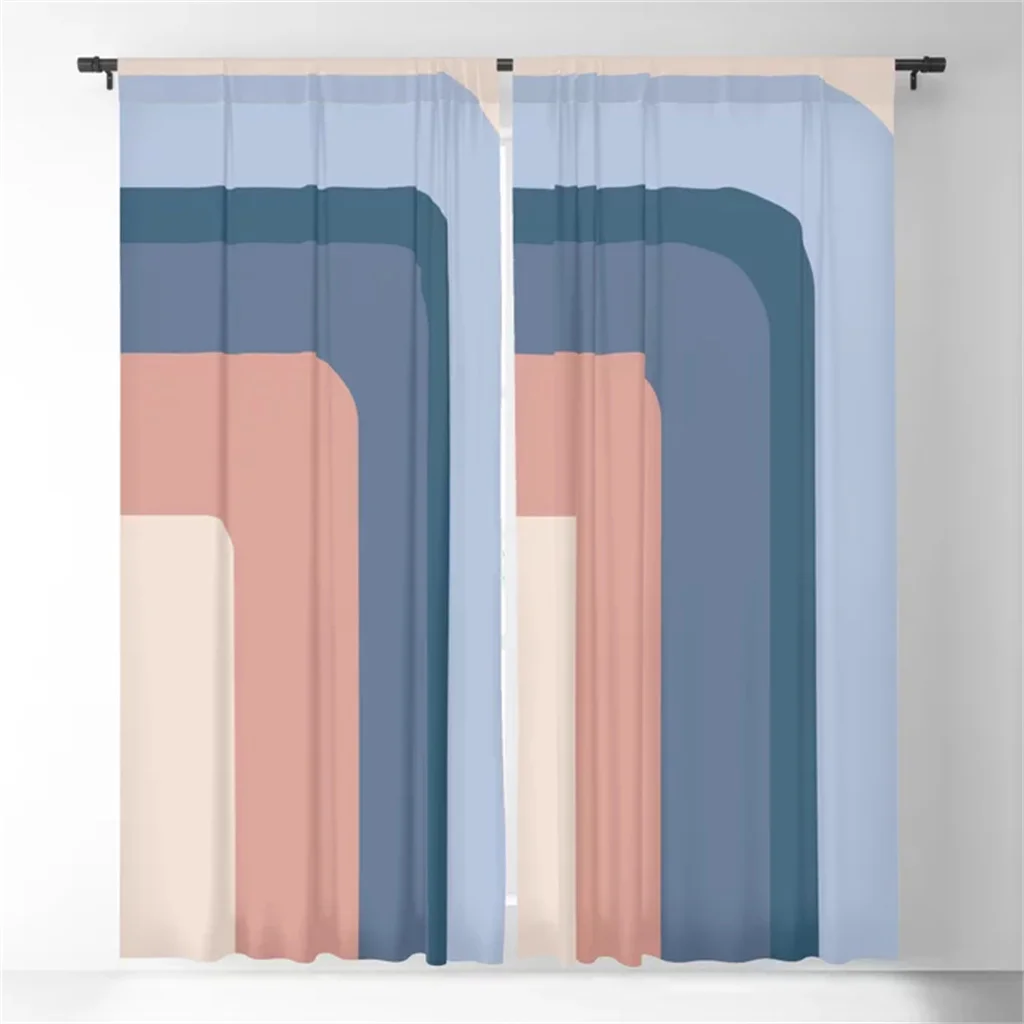 Retro 70s Color Palette III Blackout Curtains 3D Print Window Curtains For Bedroom Living Room Decor Window Treatments