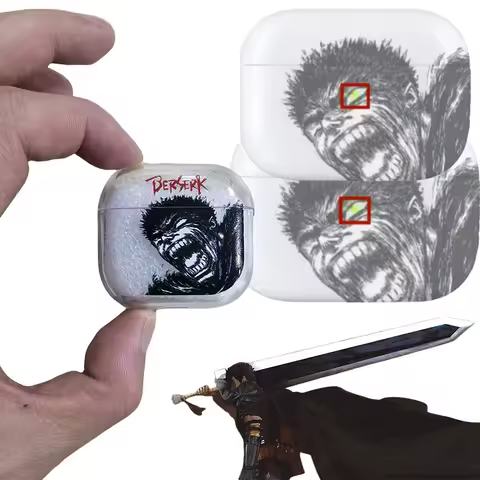 Berserk Guts Transparent AirPods Bluetooth Earphone Case 1 2 3Airpod Pro 3D Keychain Anime Wireless Bluetooth Earphone Case Gift