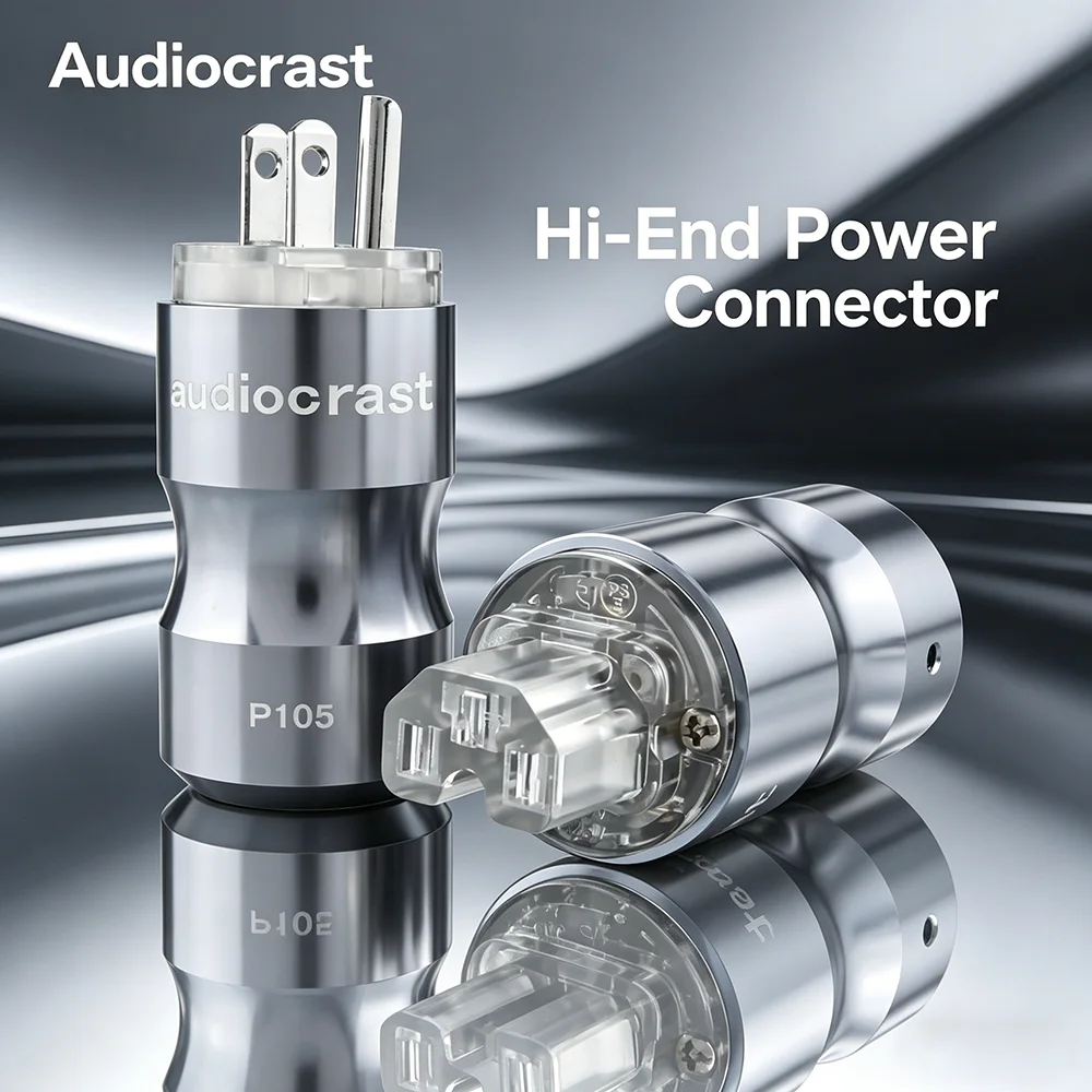 

Hifi audio Rhodium plated EU Schuko AC Cord Power Plug+IEC Female Connector adapter for Hifi DIY power cable