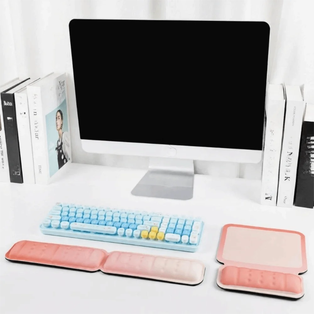 Breathable Ergonomic Keyboard Wrist Support Soft Non-Slip Base Wrist Support Pad Slow Rebound Washable Wrist Rest Pad Laptop